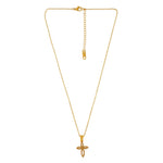 Love Waterproof Short Clear Multi CZ Soft Cross Necklace 18K Gold Plating -DNSK Copenhagen