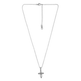 Love Waterproof Short  Clear Multi CZ Soft Cross Necklace Silver Plating, Dansk Copenhagen