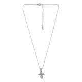 Love Waterproof Short  Clear Multi CZ Soft Cross Necklace Silver Plating, Dansk Copenhagen