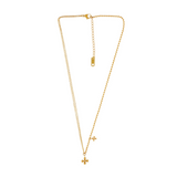 Love Waterproof Short Dot Cross Necklace 18K Gold Plating, Dansk Copenhagen