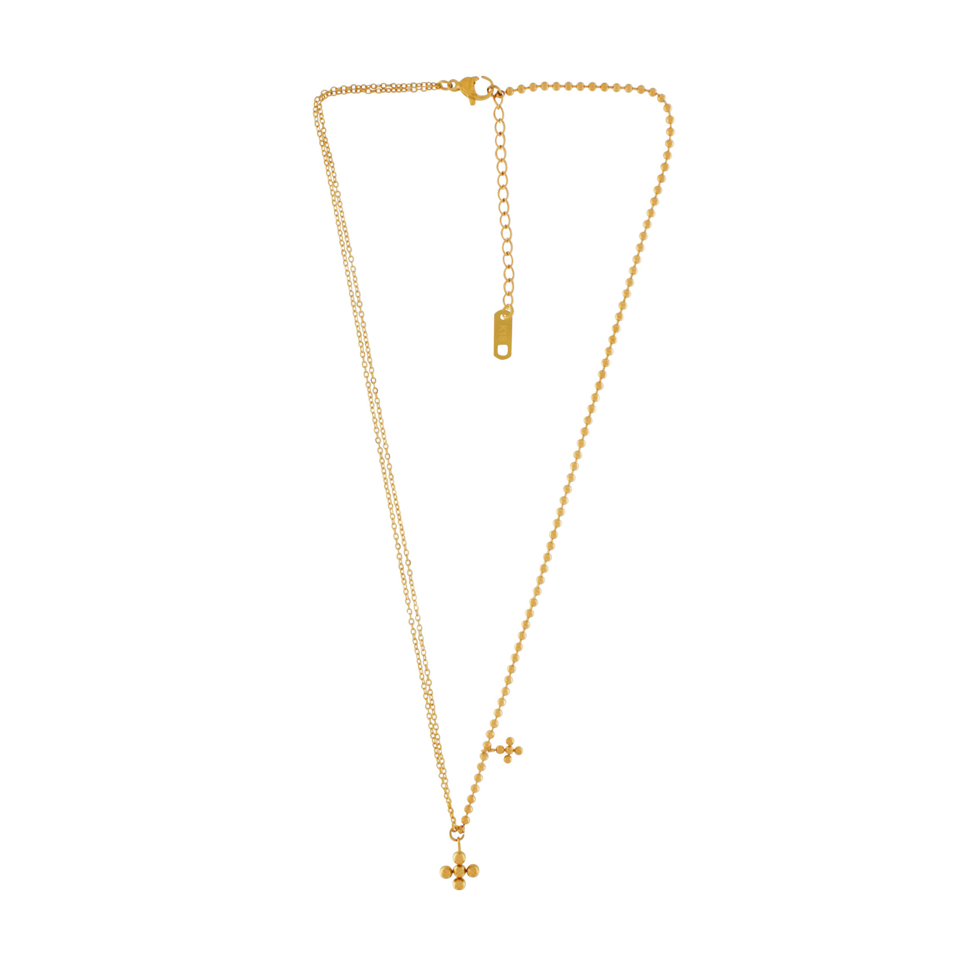 Love Waterproof Short Dot Cross Necklace 18K Gold Plating, Dansk Copenhagen