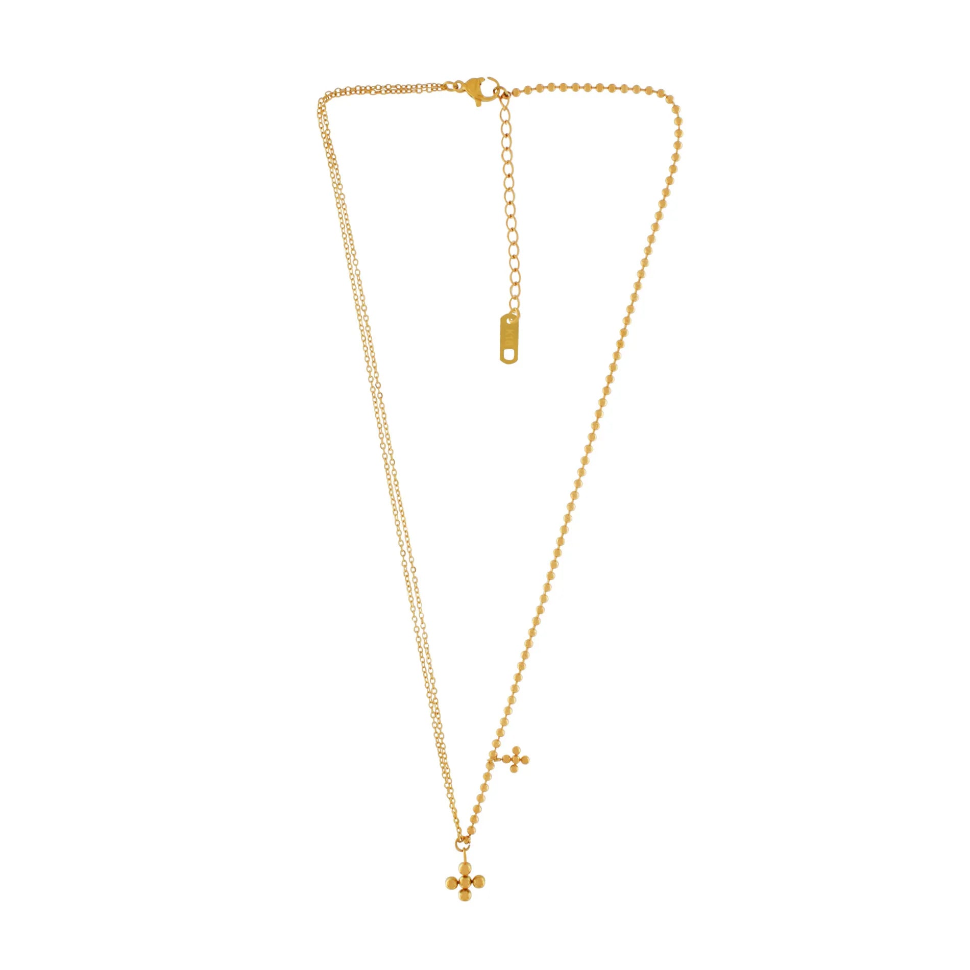 Love Waterproof Short Dot Cross Necklace 18K Gold PlatingDNSK Copenhagen