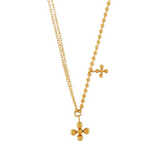 Love Waterproof Short Dot Cross Necklace 18K Gold Plating, Dansk Copenhagen