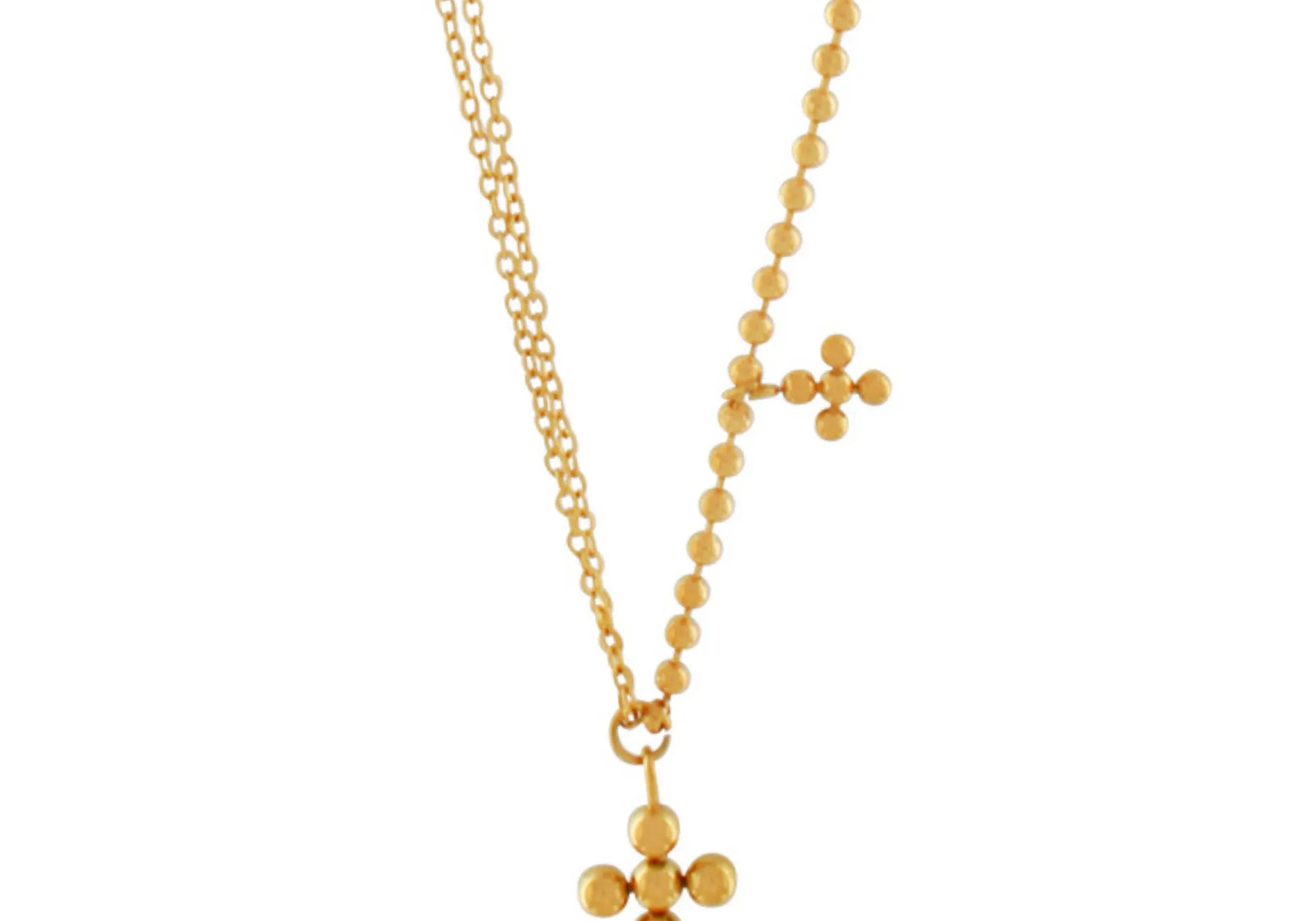 Love Waterproof Short Dot Cross Necklace 18K Gold Plating, Dansk Copenhagen