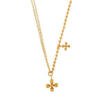 Love Waterproof Short Dot Cross Necklace 18K Gold Plating -DNSK Copenhagen