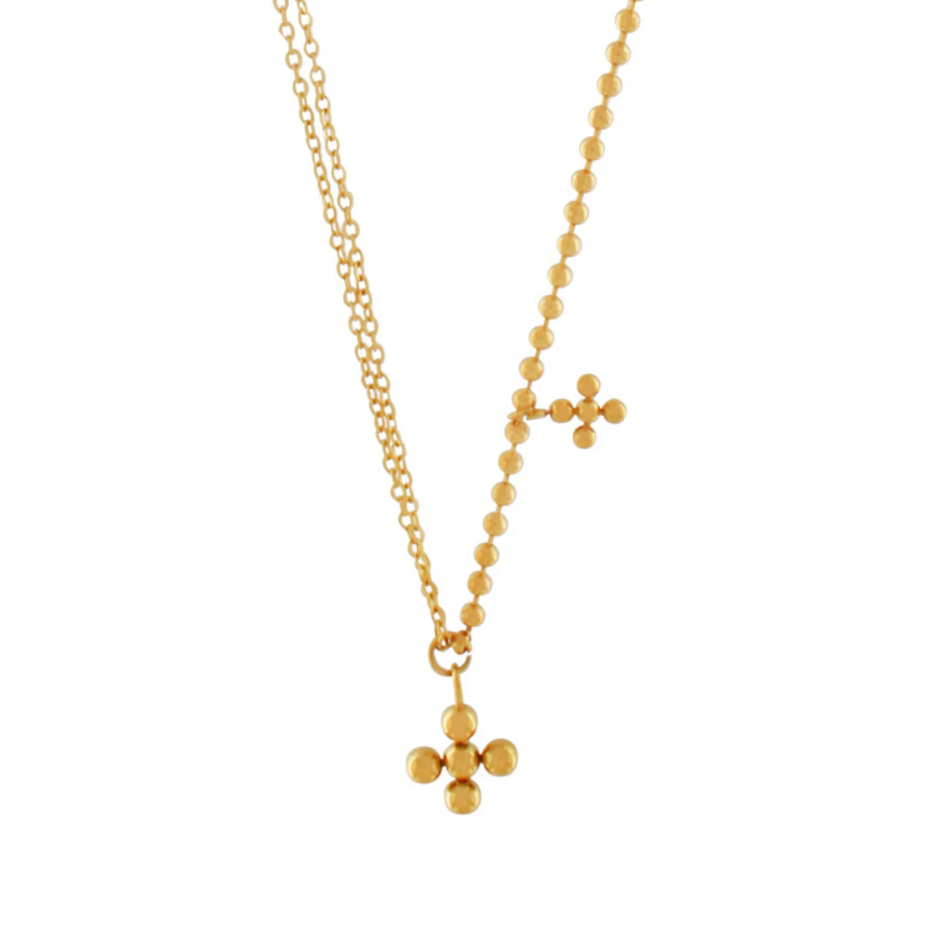 Love Waterproof Short Dot Cross Necklace 18K Gold PlatingDNSK Copenhagen