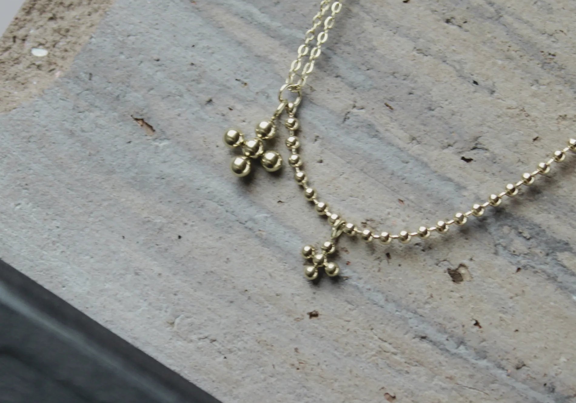Love Waterproof Short Dot Cross Necklace 18K Gold Plating, Dansk Copenhagen