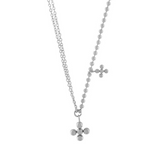 Love Waterproof Short Dot Cross Necklace Silver Plating, Dansk Copenhagen