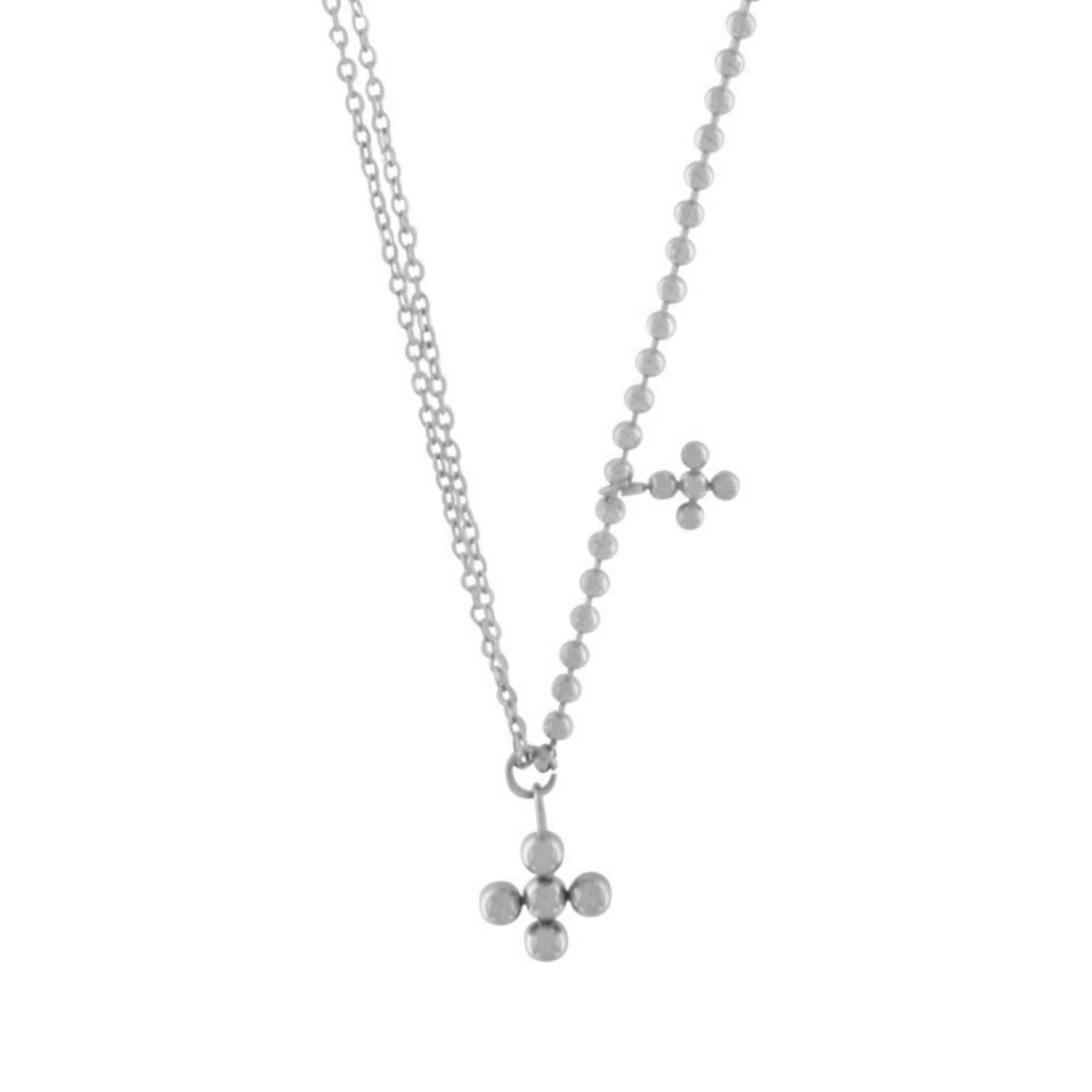 Love Waterproof Short Dot Cross Necklace Silver Plating, Dansk Copenhagen