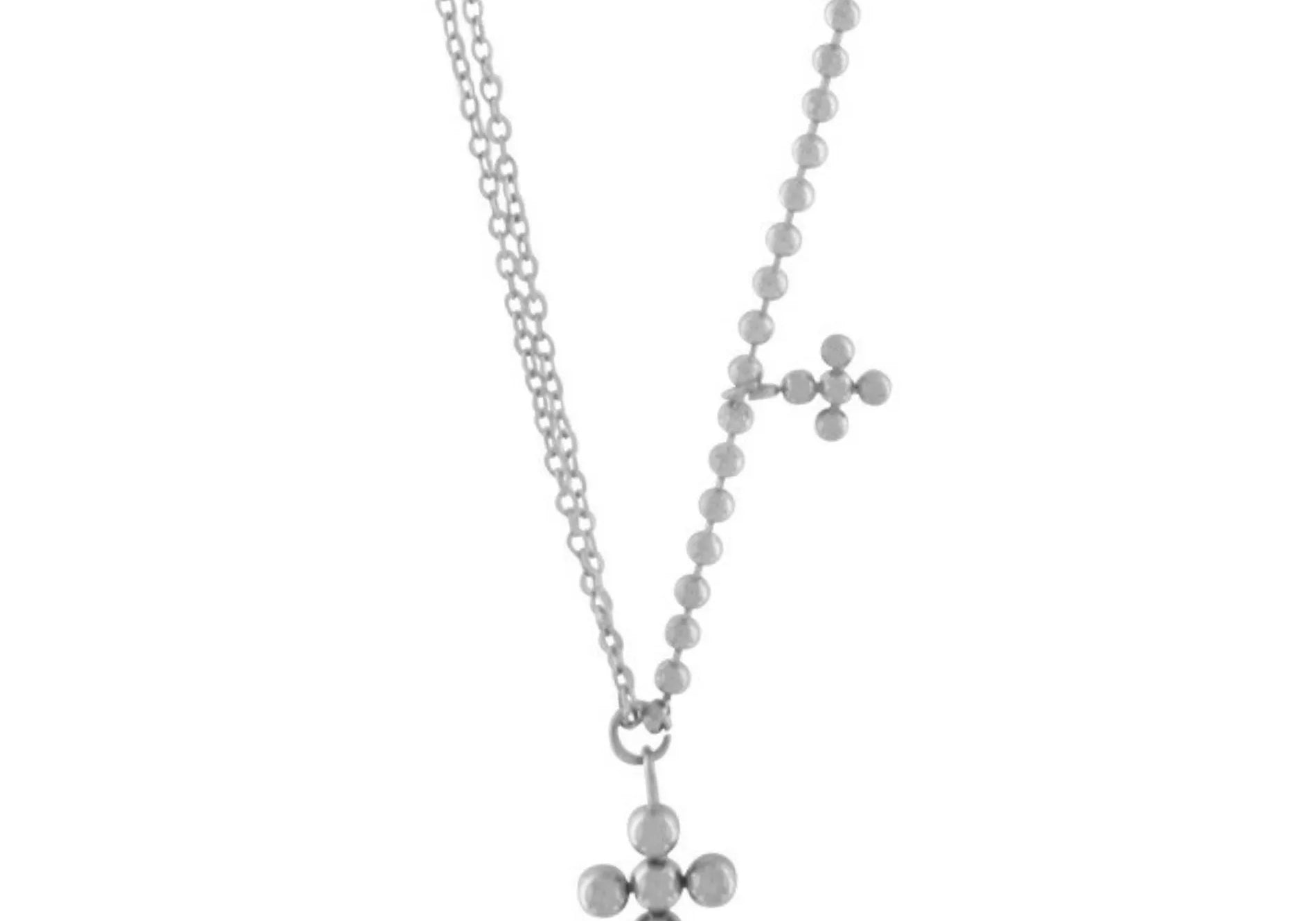 Love Waterproof Short Dot Cross Necklace Silver Plating, Dansk Copenhagen