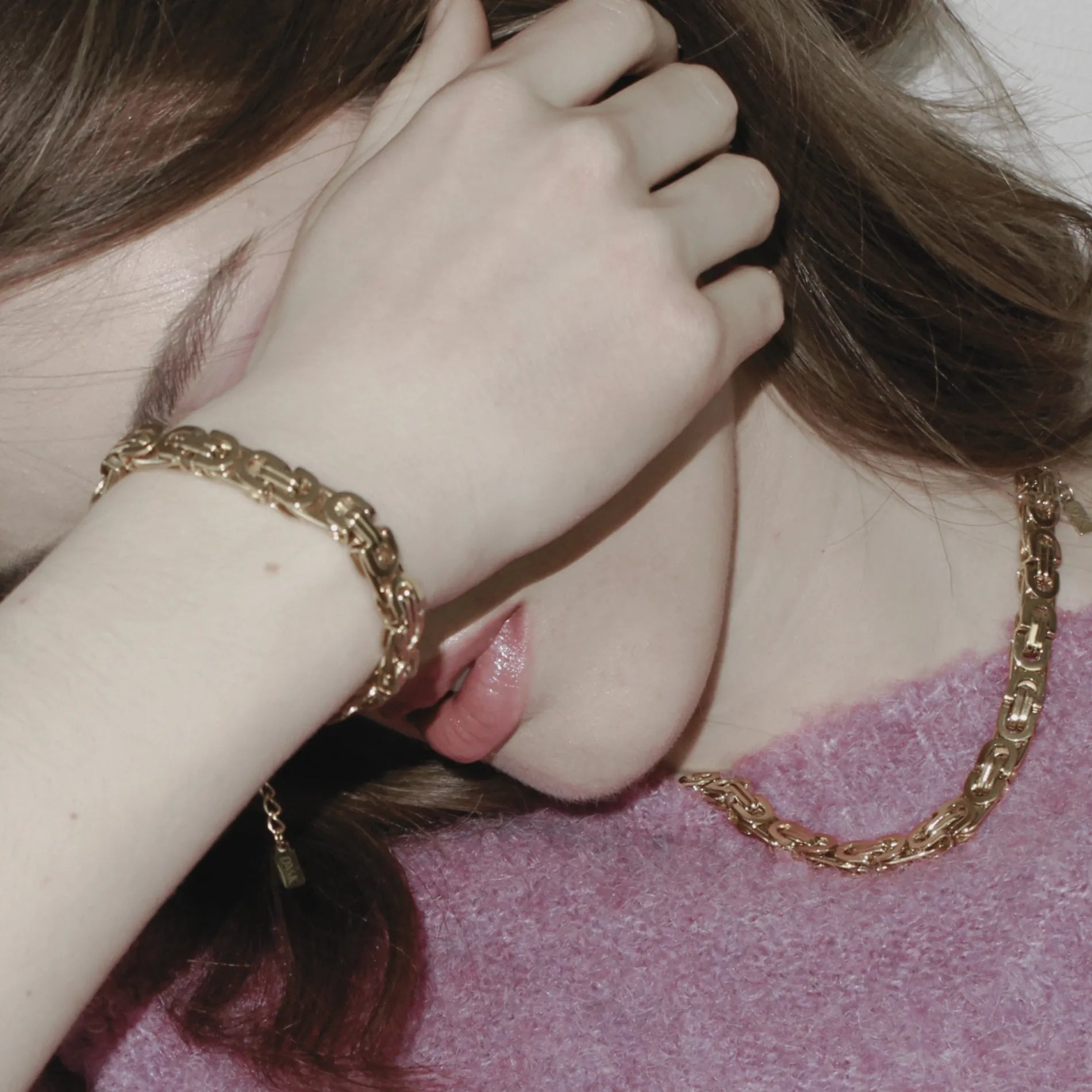 Courage Waterproof  Short Chunky Link Necklace 18K Gold Plating, Dansk Copenhagen