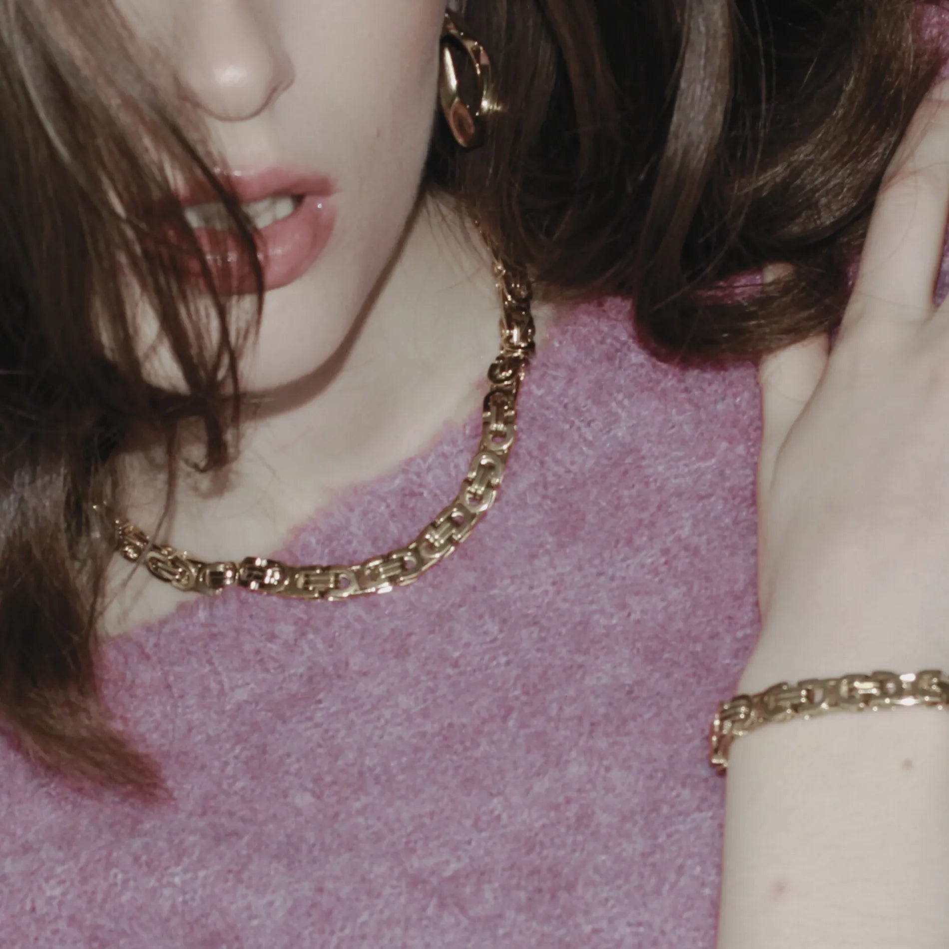 Courage Waterproof  Short Chunky Link Necklace 18K Gold Plating, Dansk Copenhagen