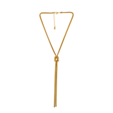 Passion  Waterproof Long Knot Herringbone Necklace 18K Gold Plating, Dansk Copenhagen