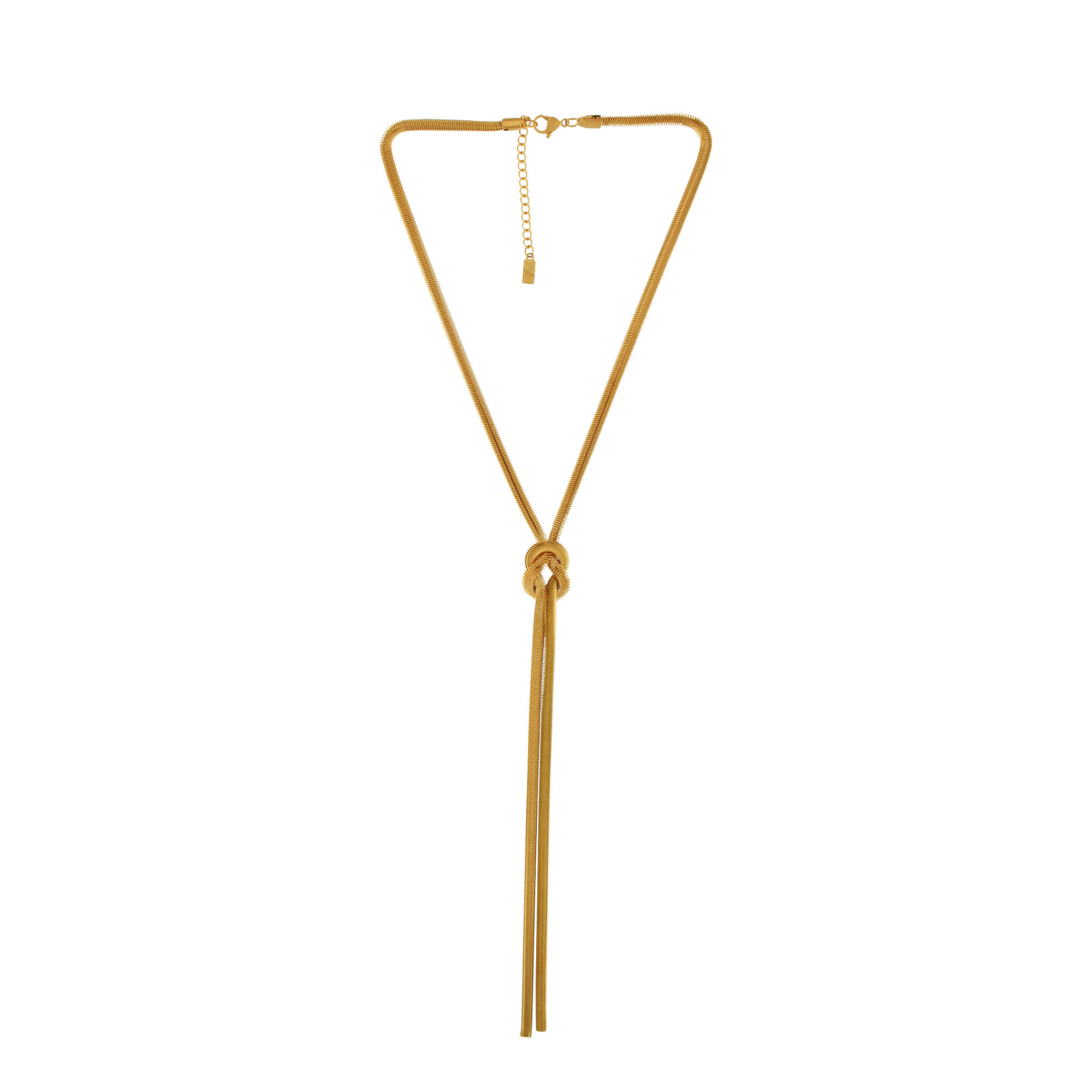 Passion  Waterproof Long Knot Herringbone Necklace 18K Gold Plating, Dansk Copenhagen