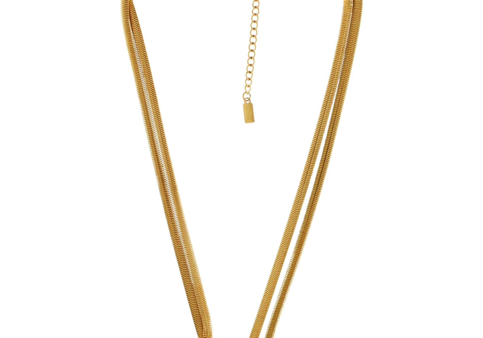 Passion  Waterproof Short Knot Herringbone Necklace 18K Gold Plating, Dansk Copenhagen