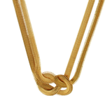 Passion  Waterproof Short Knot Herringbone Necklace 18K Gold Plating, Dansk Copenhagen