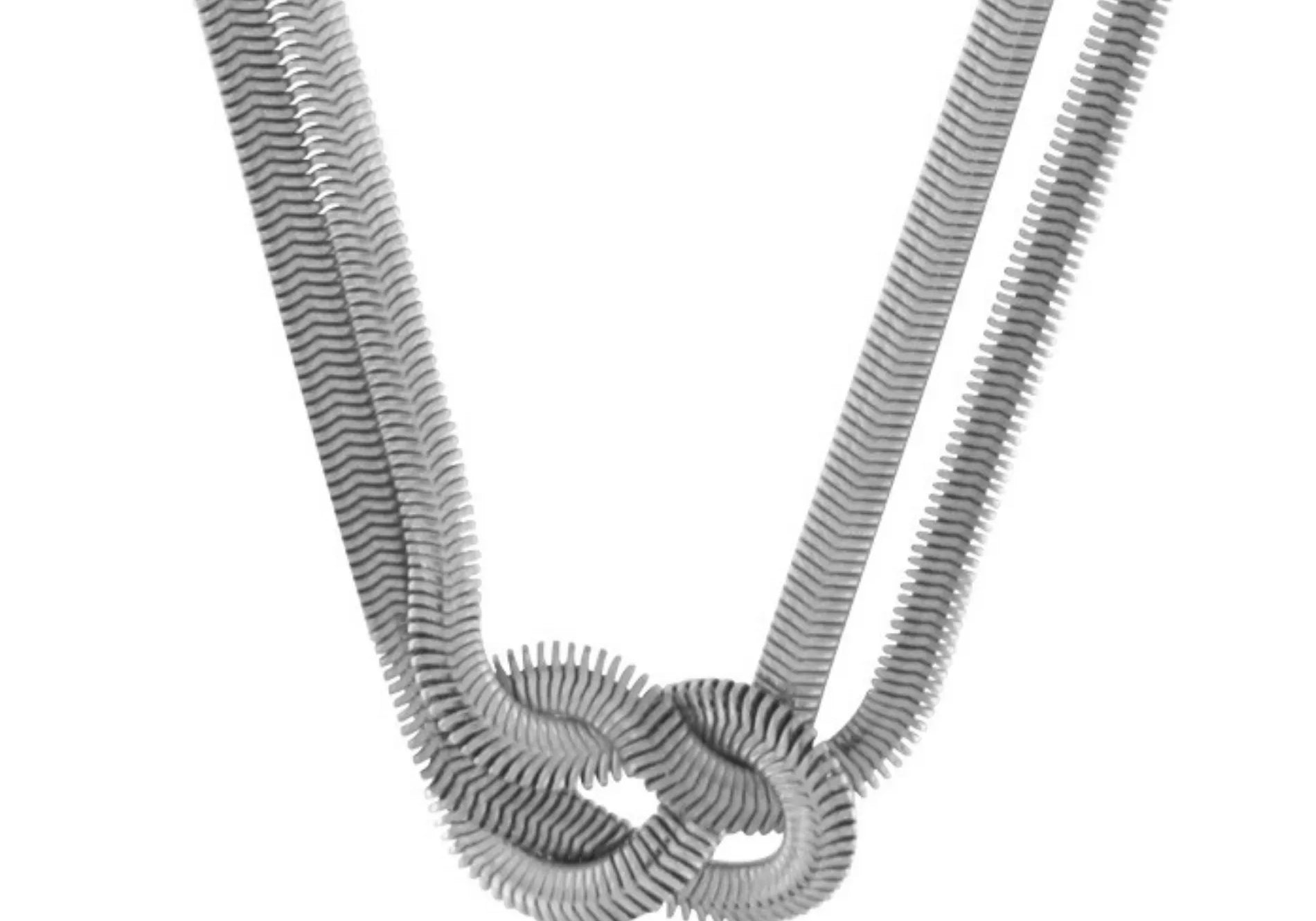 Passion  Waterproof Short Knot Herringbone Necklace Silver Plating, Dansk Copenhagen