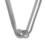 Passion  Waterproof Short Knot Herringbone Necklace Silver Plating, Dansk Copenhagen