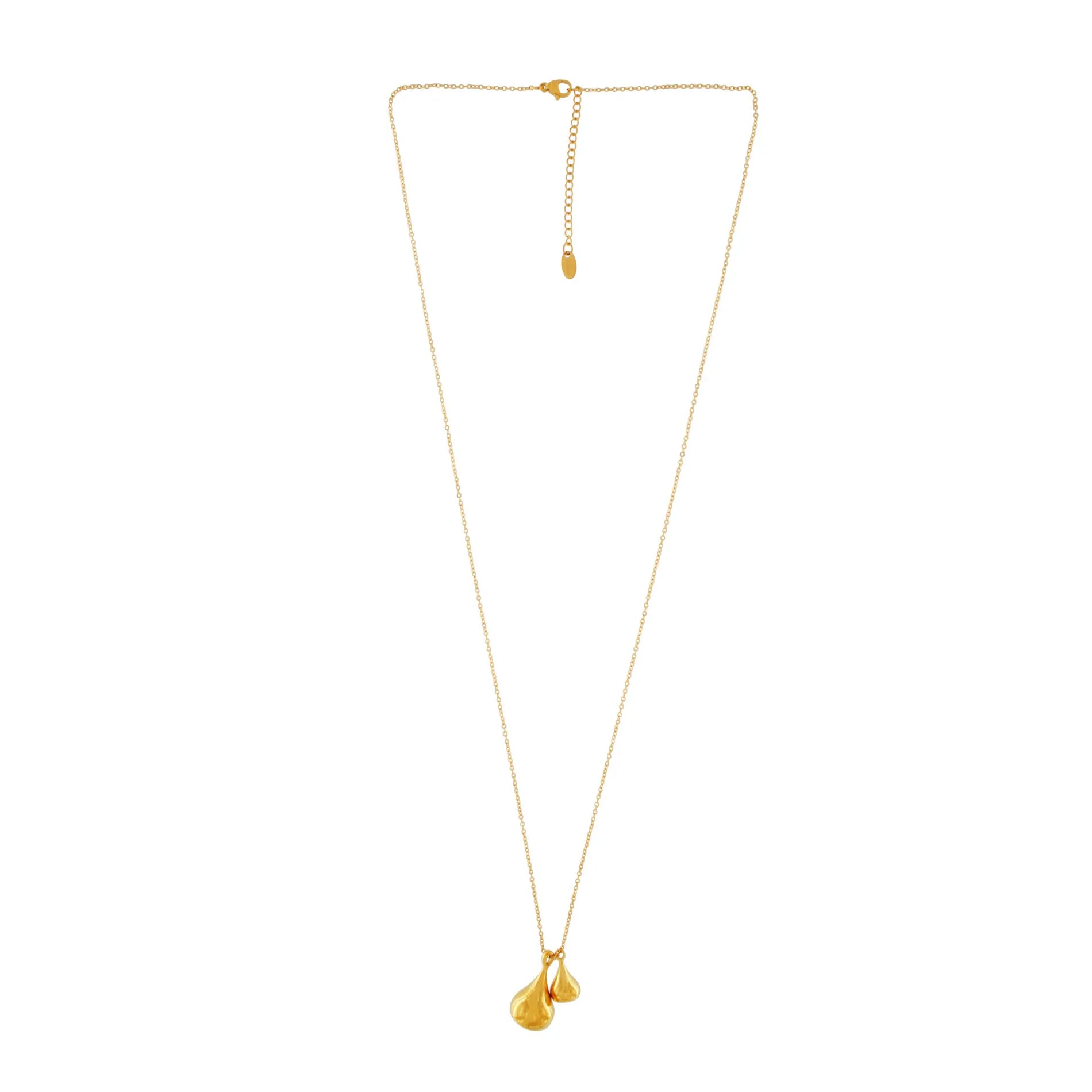 Passion  Waterproof Long Smooth Double Drop Necklace 18K Gold Plating, Dansk Copenhagen