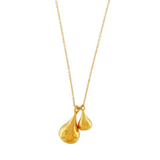 Passion  Waterproof Long Smooth Double Drop Necklace 18K Gold Plating, Dansk Copenhagen