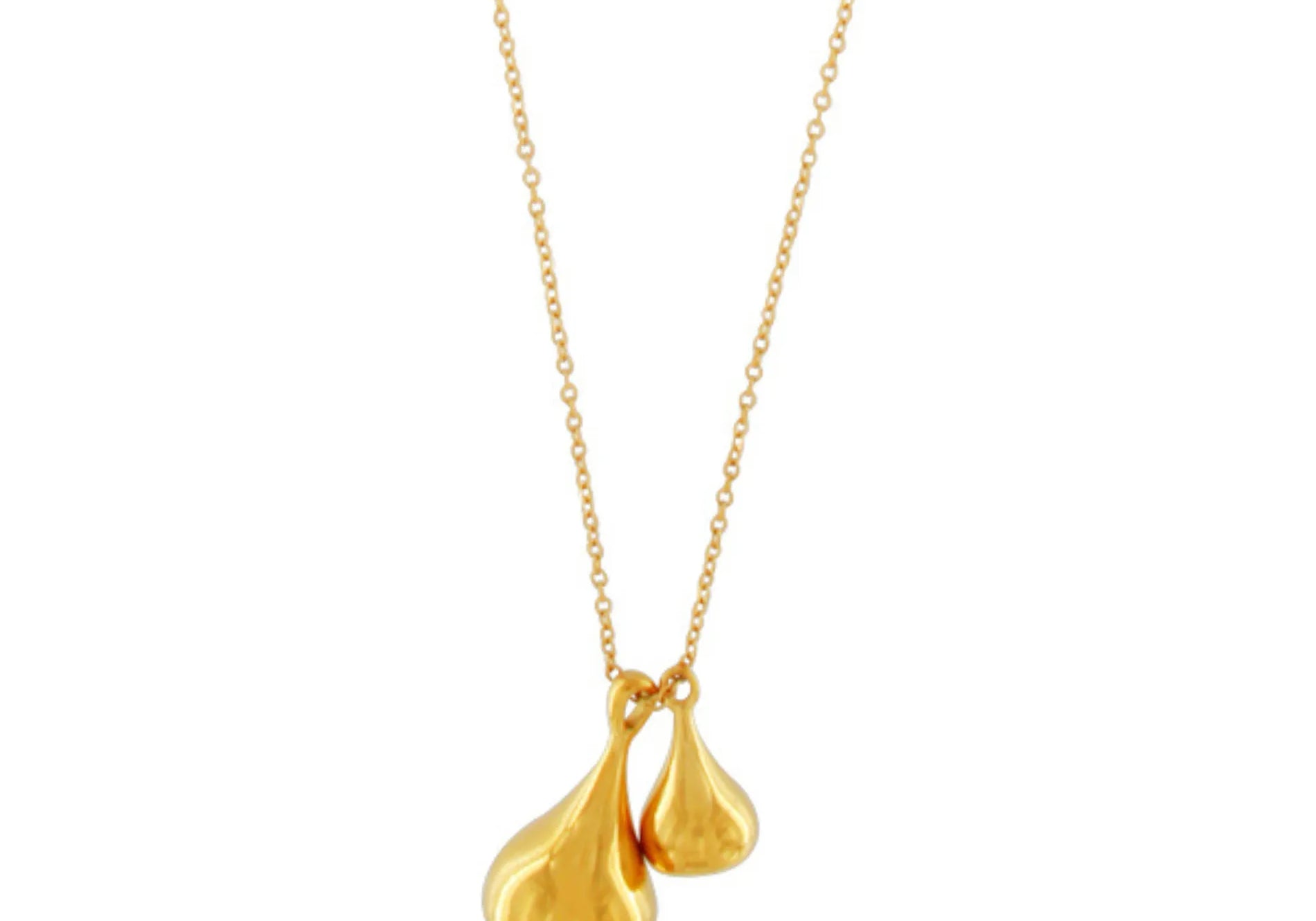 Passion  Waterproof Long Smooth Double Drop Necklace 18K Gold Plating, Dansk Copenhagen
