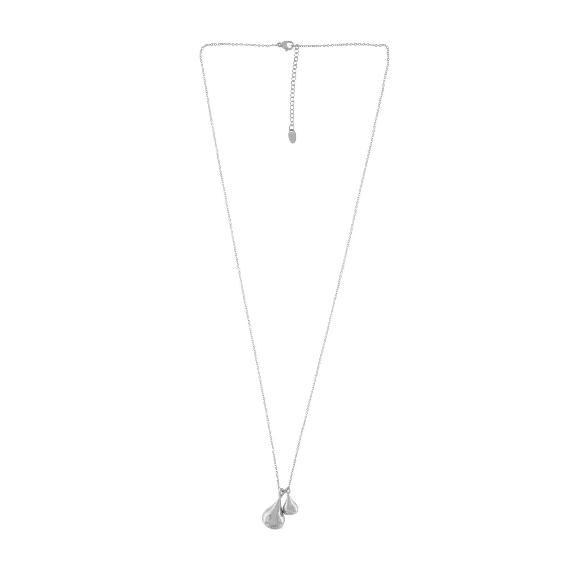Passion  Waterproof Long Smooth Double Drop Necklace Silver Plating, Dansk Copenhagen