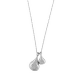 Passion  Waterproof Long Smooth Double Drop Necklace Silver Plating