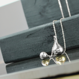 Passion  Waterproof Long Smooth Double Drop Necklace Silver Plating