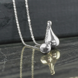 Passion  Waterproof Long Smooth Double Drop Necklace Silver Plating