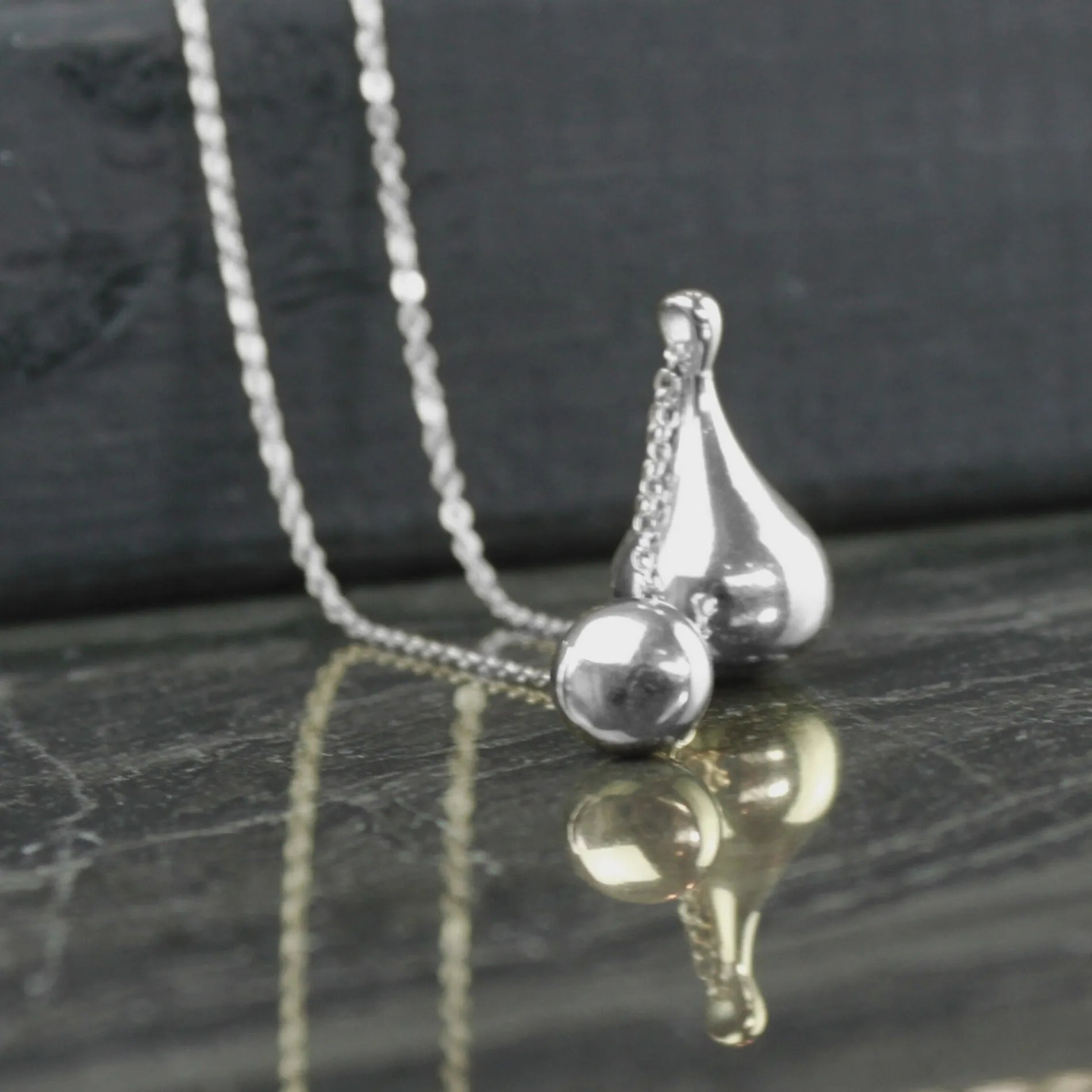 Passion  Waterproof Long Smooth Double Drop Necklace Silver Plating, Dansk Copenhagen