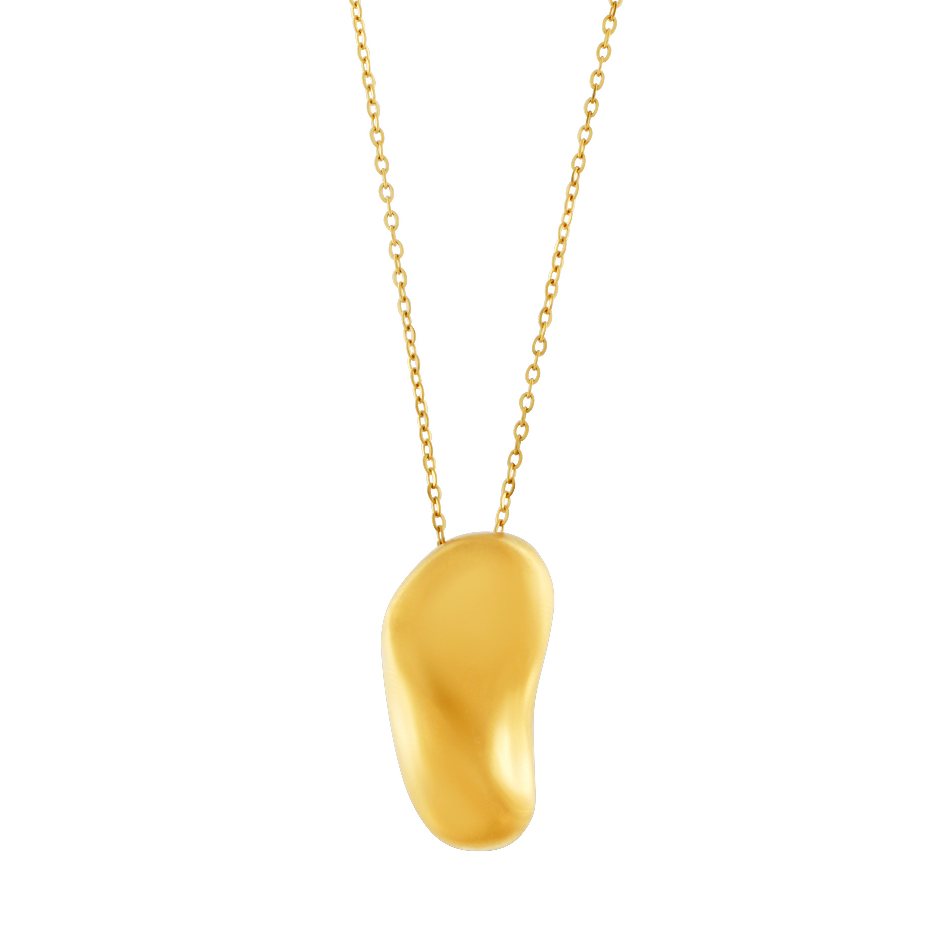 Courage Waterproof Long Brushed Organic Necklace 18K Gold Plating, DNSK Copenhagen