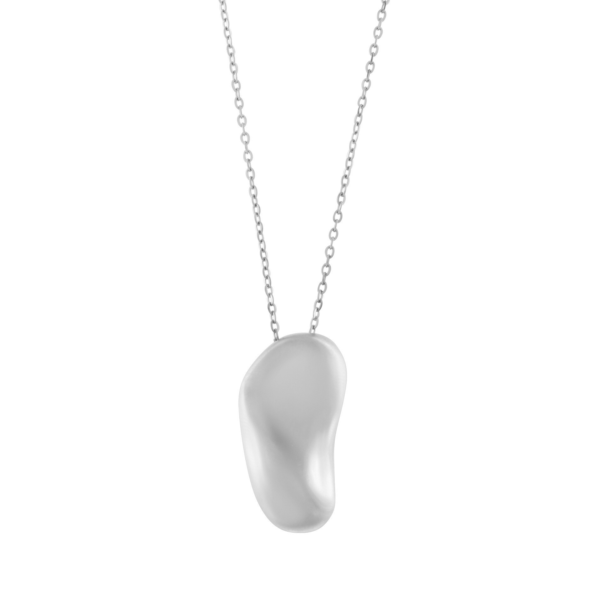 Courage Waterproof Long Brushed Organic Necklace Silver Plating, DNSK Copenhagen