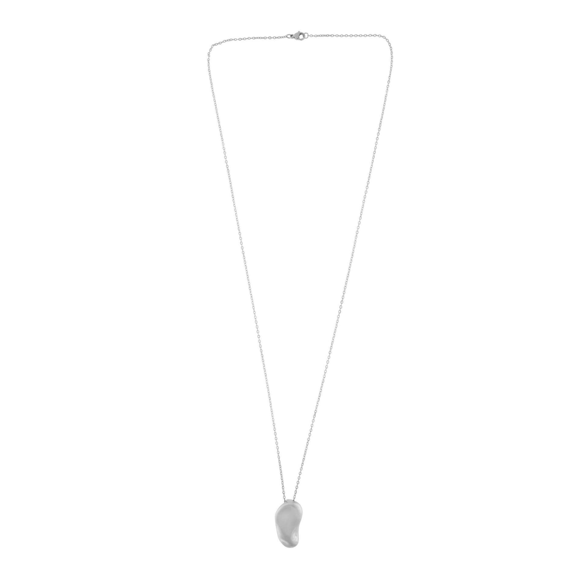 Courage Waterproof Long Brushed Organic Necklace Silver Plating, DNSK Copenhagen
