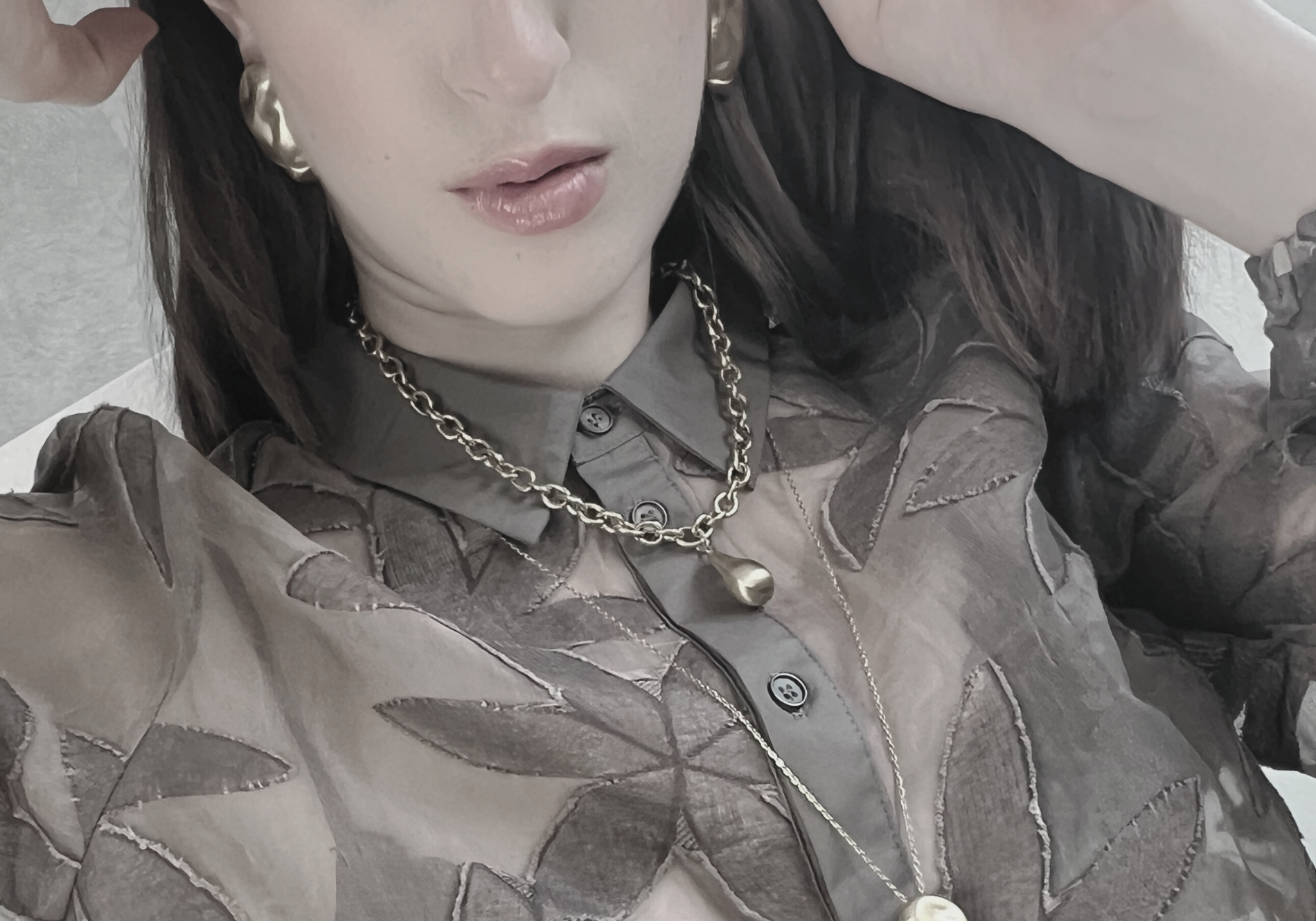 Courage Waterproof Lange geborstelde organische ketting verzilverd, DNSK Copenhagen