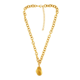 Courage Waterproof Short Brushed Organic Statement Necklace 18K Gold Plating