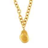 Courage Waterproof Short Brushed Organic Statement Necklace 18K Gold Plating