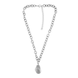 Courage Waterproof Collier court brossé organique plaqué argent