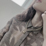 Courage Waterproof Short Brushed Organic Statement Necklace 18K Gold Plating