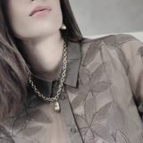 Courage Waterproof Short Brushed Organic Statement Necklace 18K Gold Plating