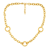 Courage Waterproof Collier Anneau Martelé Court Plaqué Or 18K