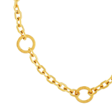 Courage Waterproof Collier Anneau Martelé Court Plaqué Or 18K