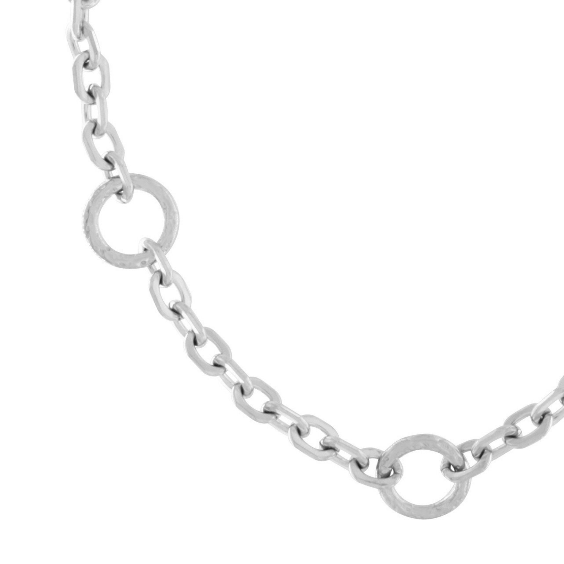 Courage Waterproof Short Hammered Ring Necklace Silver Plating, DNSK Copenhagen