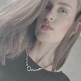 Courage Waterproof Collier Anneau Martelé Court Plaqué Argent