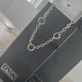 Courage Waterproof Collier Anneau Martelé Court Plaqué Argent
