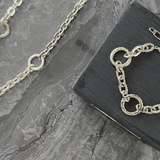 Courage Waterproof Collier Anneau Martelé Court Plaqué Argent