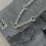 Courage Waterproof Collier Anneau Martelé Court Plaqué Argent