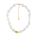 Joy Waterproof Collana corta di perle placcata oro