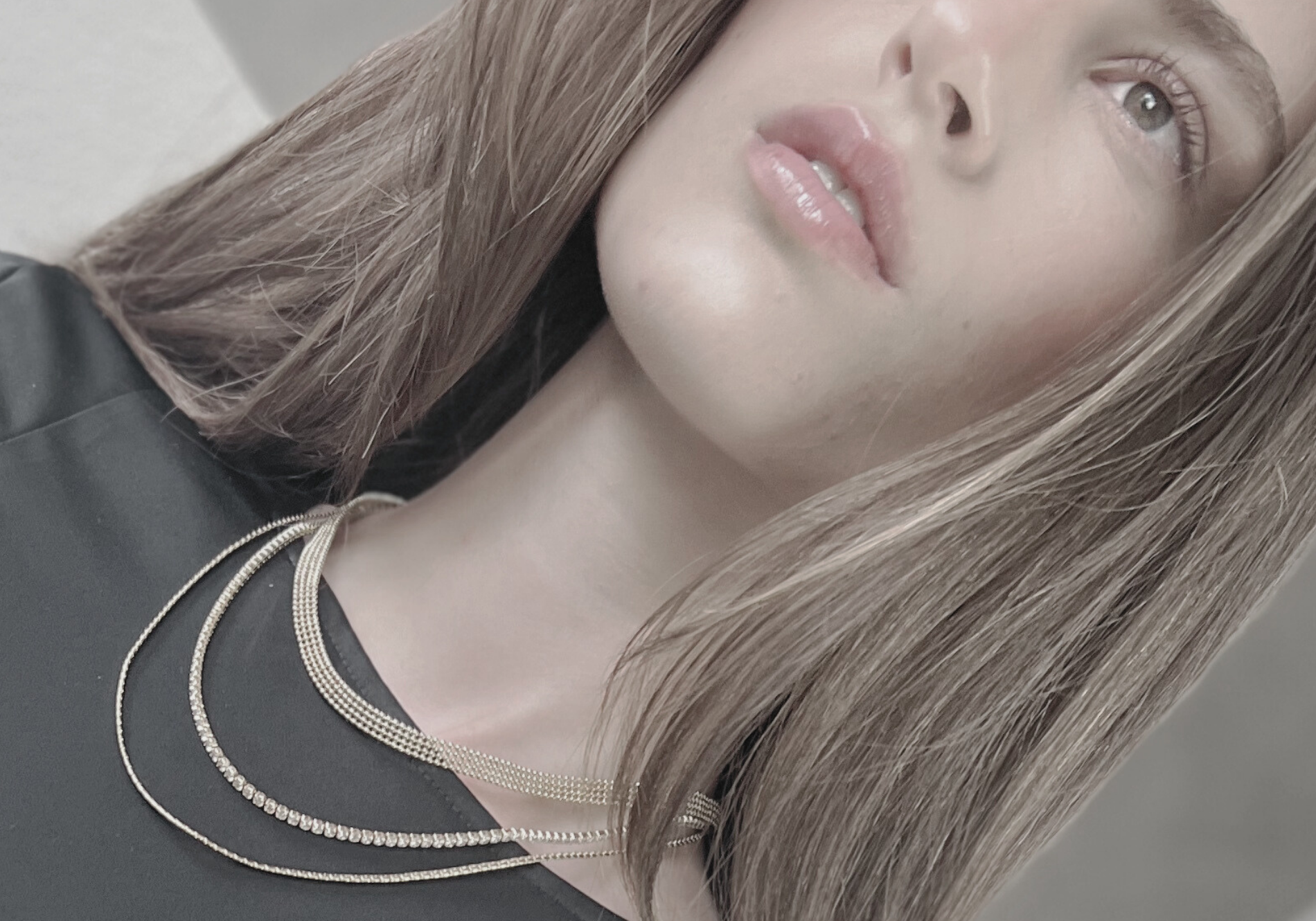 Joy Waterproof Short 3 Layered CZ Necklace 18K Gold Plating, DNSK Copenhagen