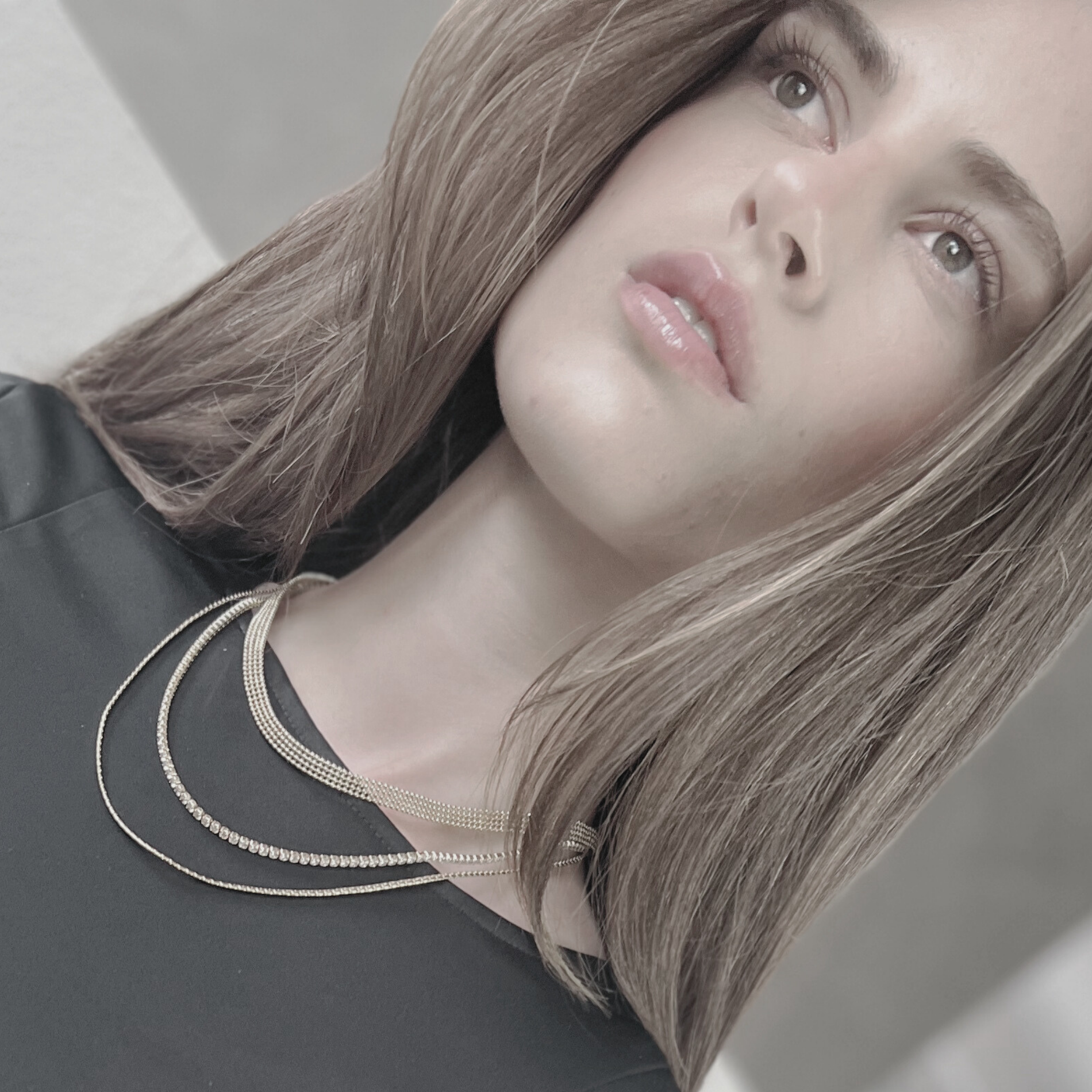 Joy Waterproof Short 3 Layered CZ Necklace 18K Gold Plating, DNSK Copenhagen