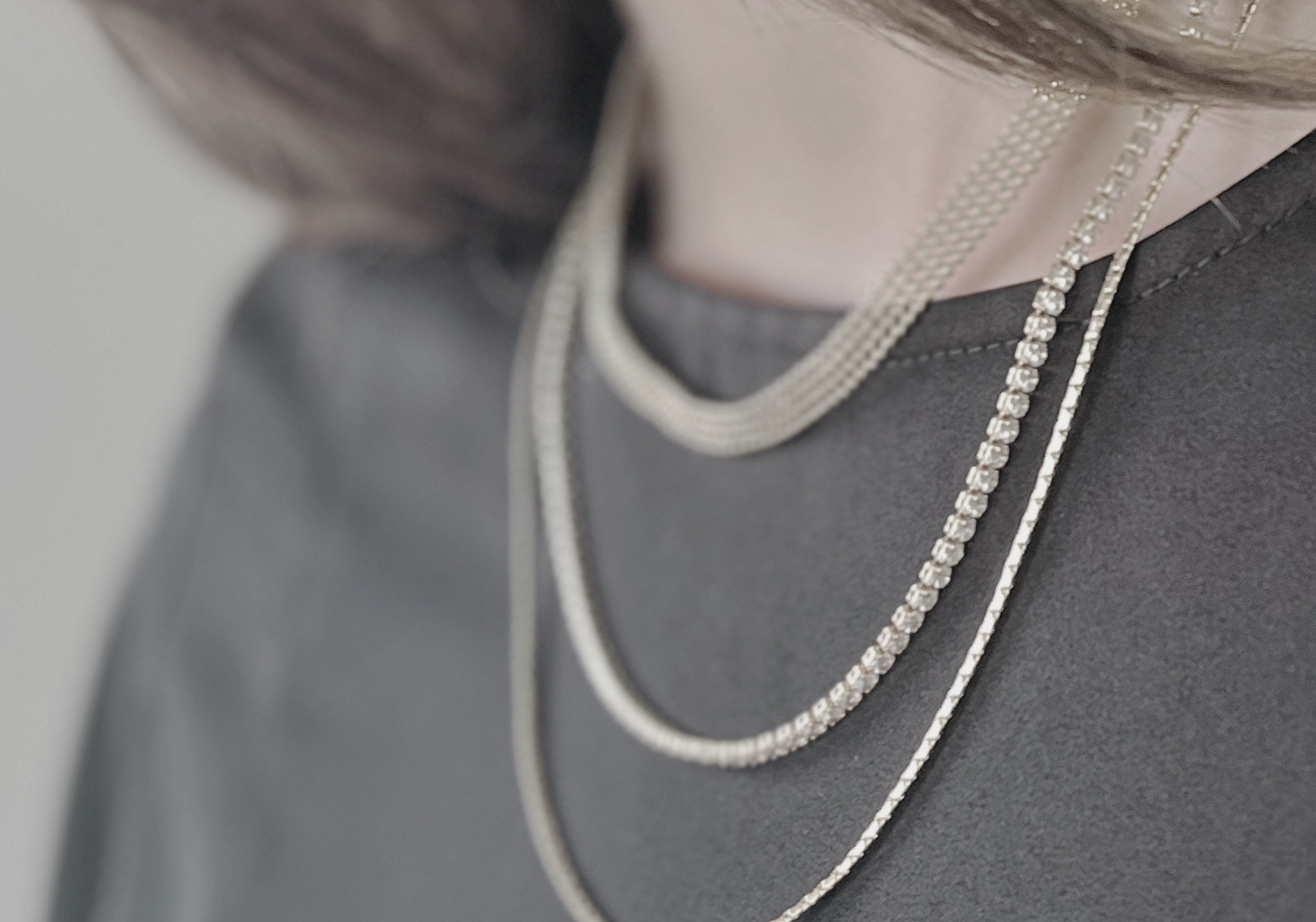Joy Waterproof Short 3 Layered CZ Necklace 18K Gold Plating, DNSK Copenhagen